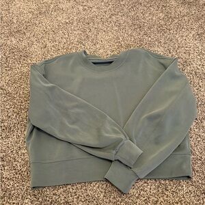 Lululemon cropped crew soft stream teal